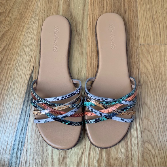 Madewell Tracie Snake-embossed Leather Slides - Picture 3 of 8